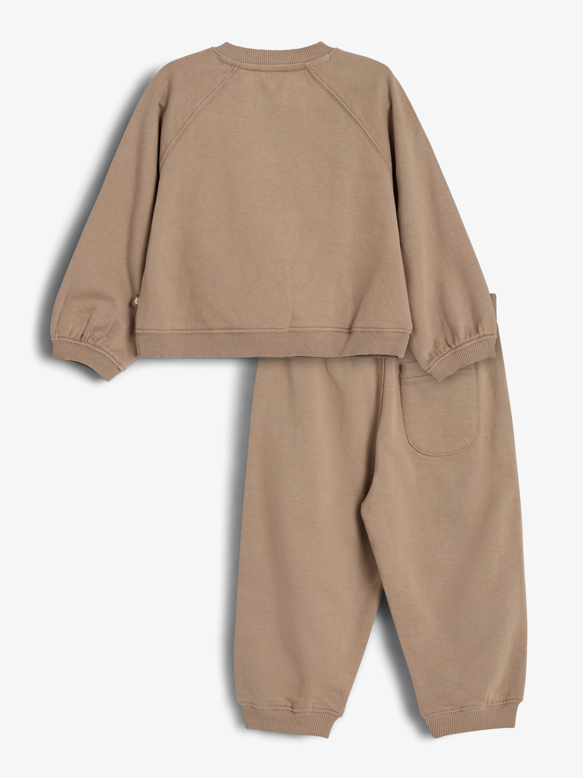 Sweatset met pofapplicatie - Little - Dark Beige