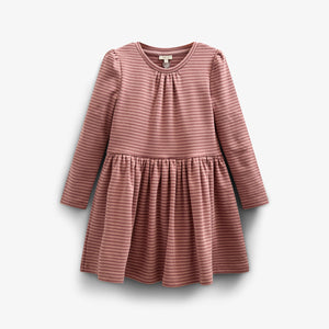 Gestreepte jersey jurk - Tween - Rose Stripe | 100651 Elise