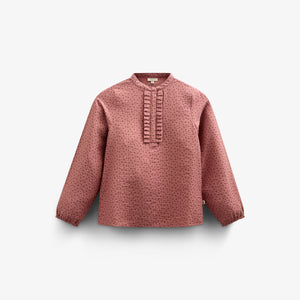 Bedrukte crêpe viscose overhemdblouse - Tween - Rose | 100657 Ana