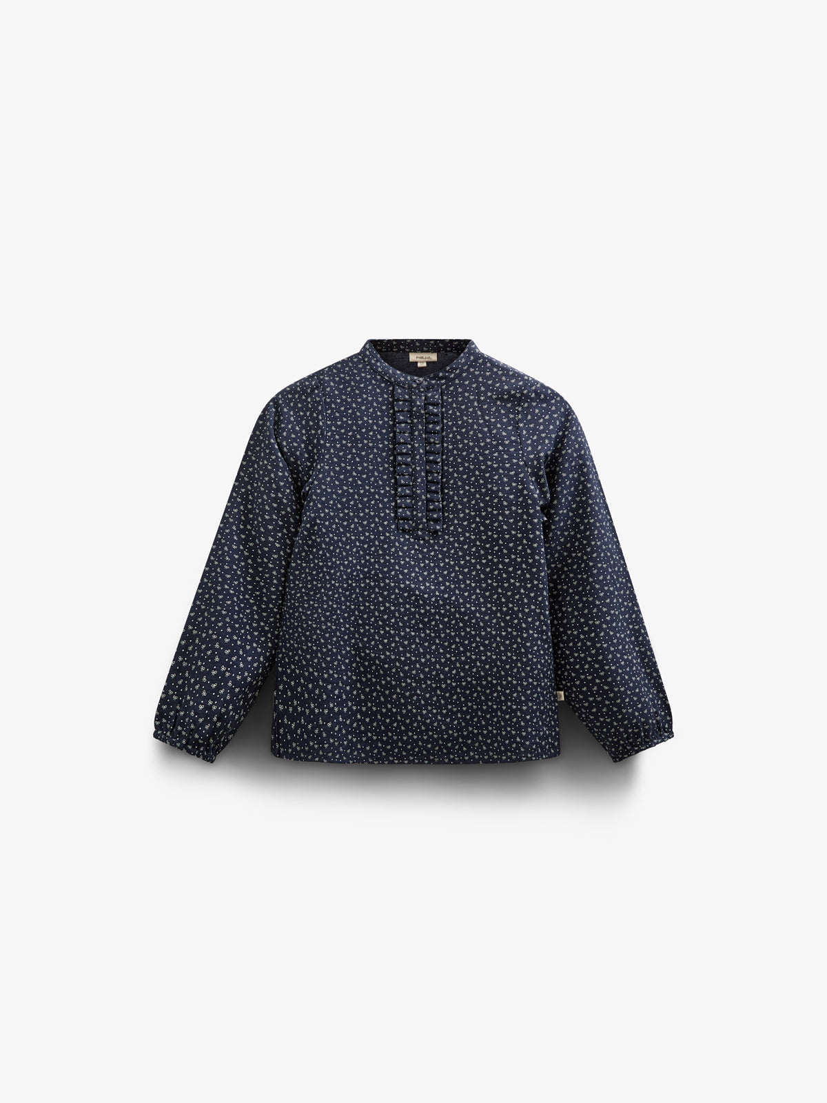 Bedrukte crêpe viscose overhemdblouse - Tween - Navy | 100658 Ana