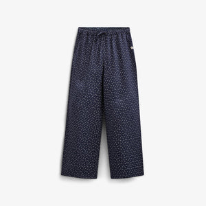 Bedrukte broek van crêpe viscose - Tween - Navy | 100660 Ana
