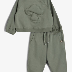 Sweatset met pofapplicatie - Little - Green