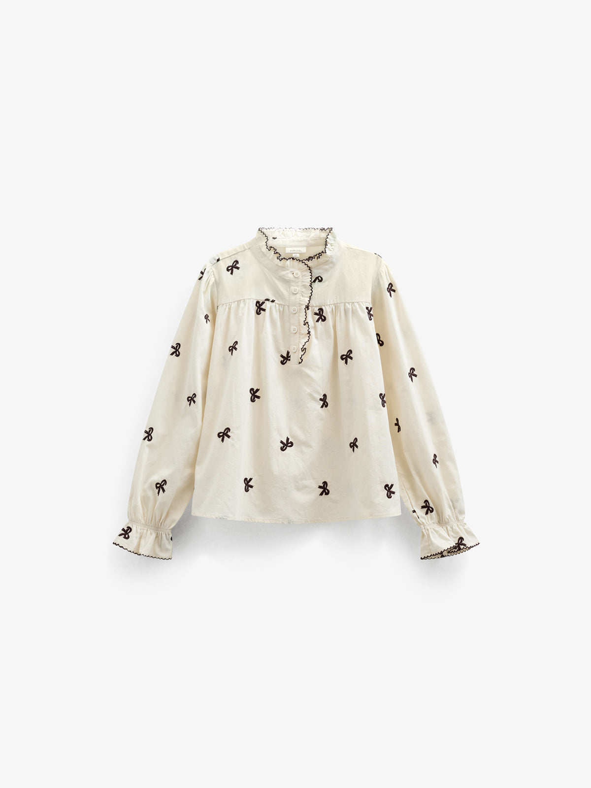 Popeline blouse met borduursel - Kids - Off White | 100673 Adison