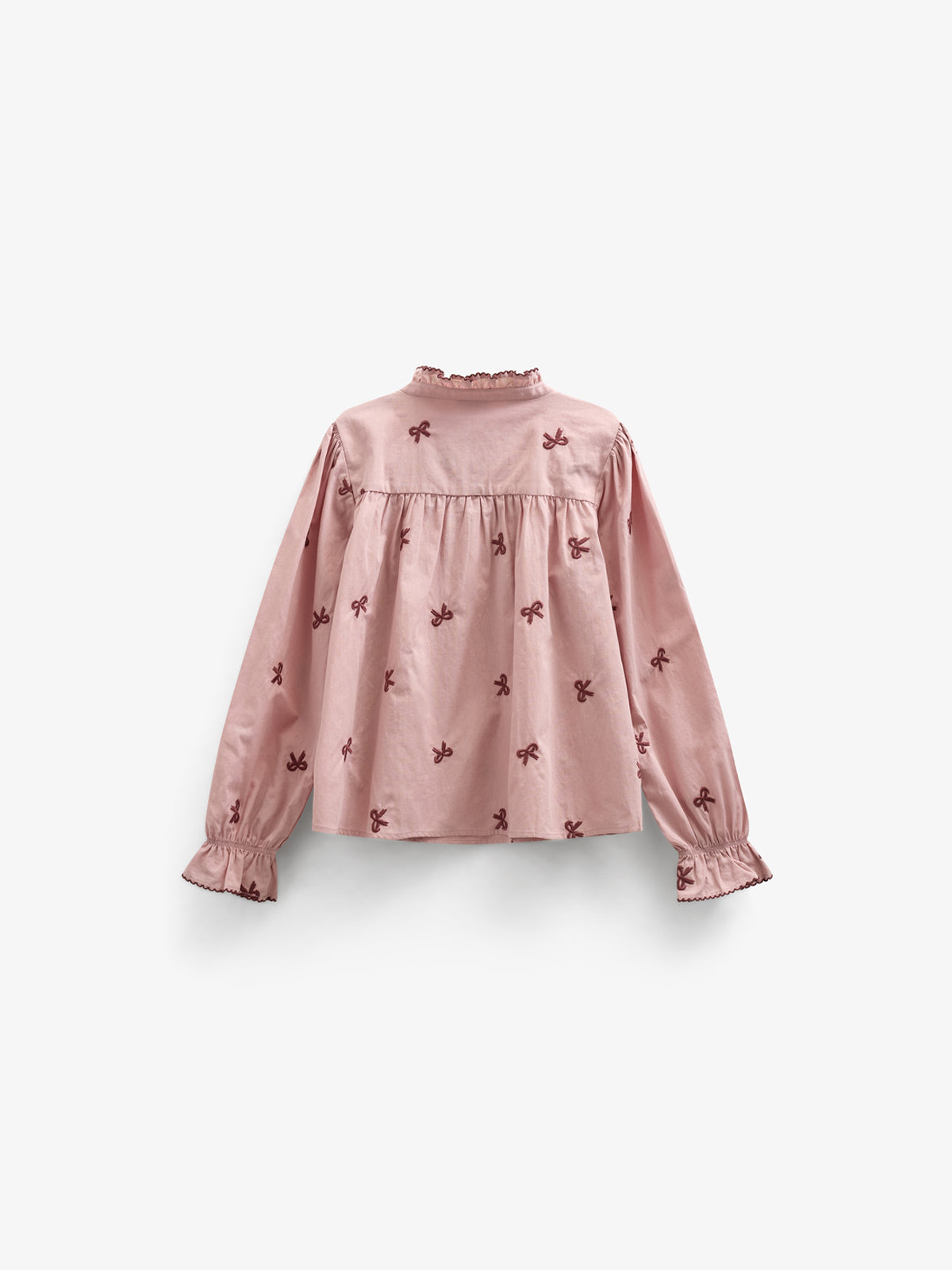 Popeline blouse met borduursel - Kids - Rose | 100677 Adison