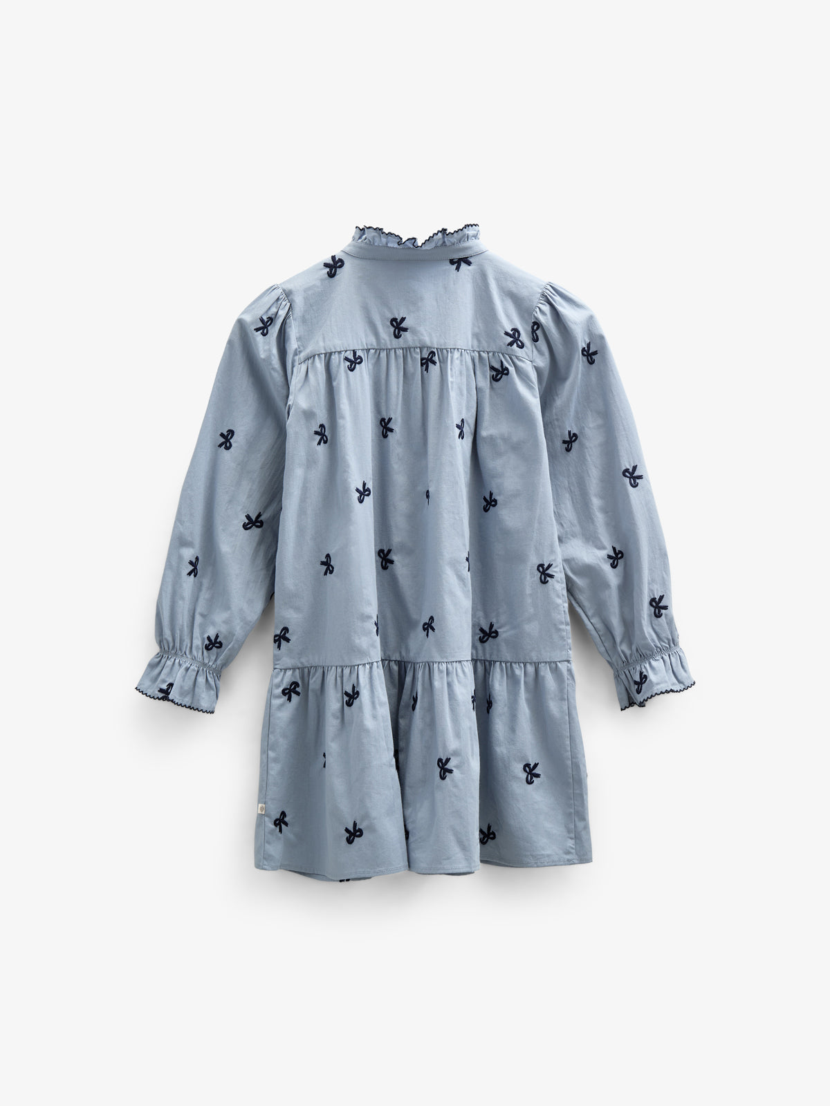 Popeline jurk met borduursel - Kids - Blue | 100679 Adison