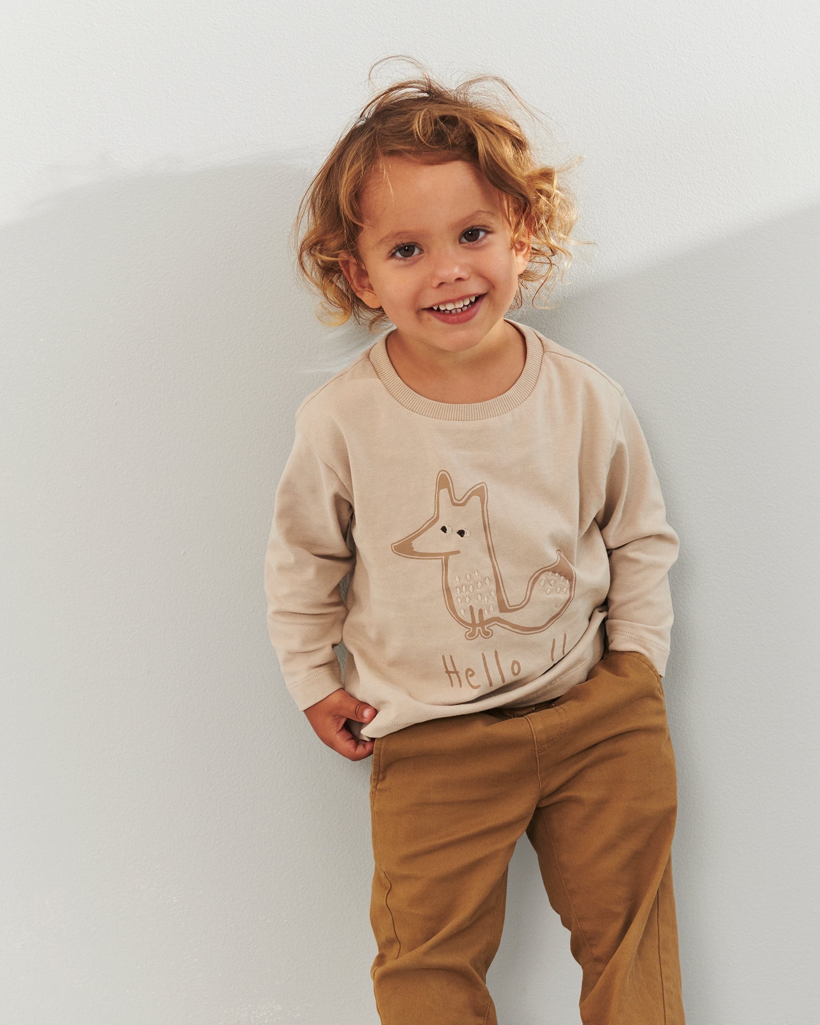 Foxie T-shirt met lange mouwen - Little - Beige