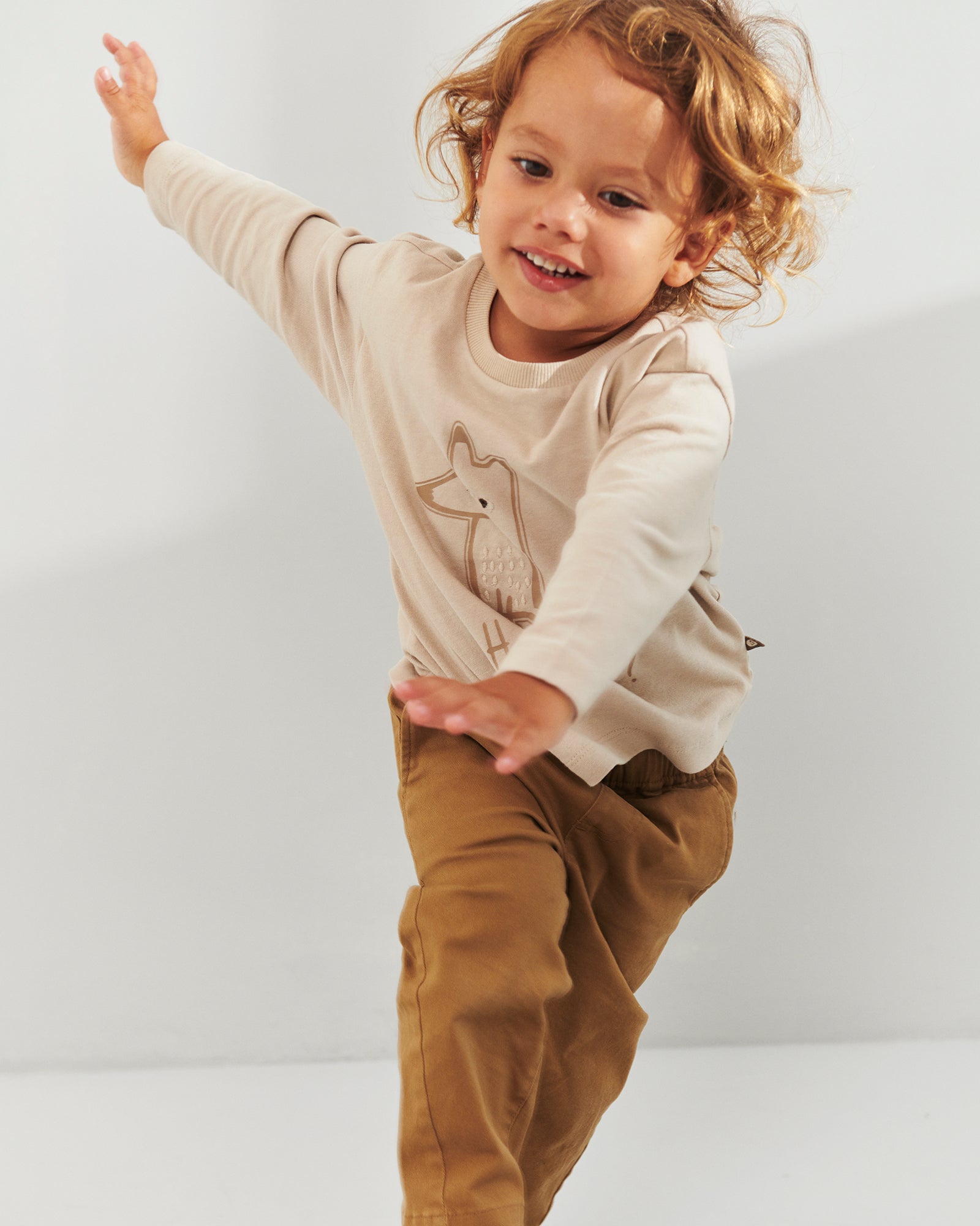 Foxie T-shirt met lange mouwen - Little - Beige