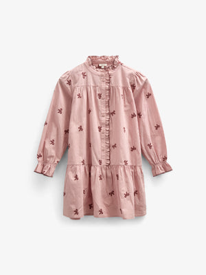 Popeline jurk met borduursel - Kids - Rose | 100681 Adison