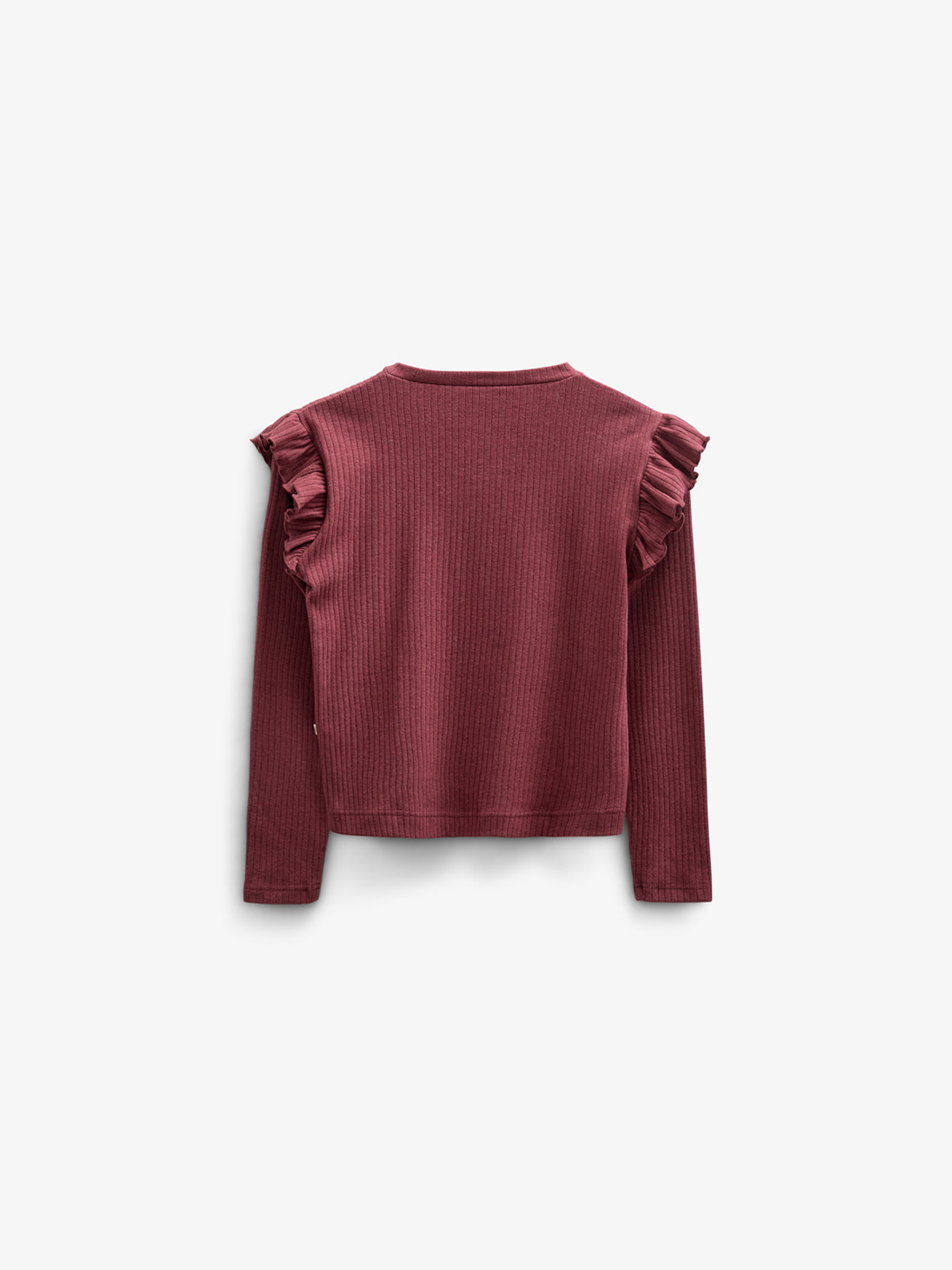 Zachte geribde blouse - Tween - Burgundy Melange | 100696 Alana