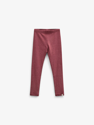 Zachte Rib Legging - Kids - Burgundy Melange | 100698 Alana