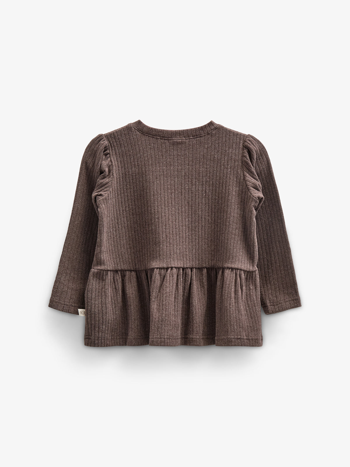 Zachte rib blouse - Kids - Chocolate Melange | 100699 Alana