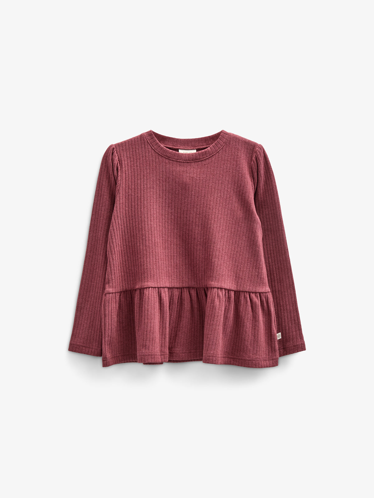 Zachte rib blouse - Kids - Burgundy Melange | 100700 Alana