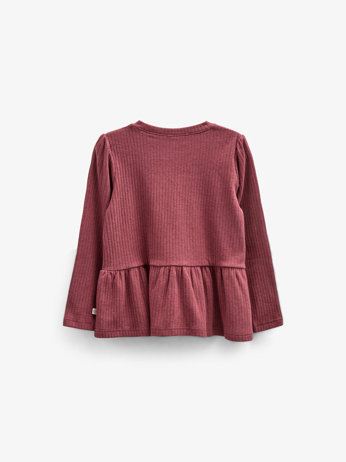 Zachte rib blouse - Kids - Burgundy Melange | 100700 Alana