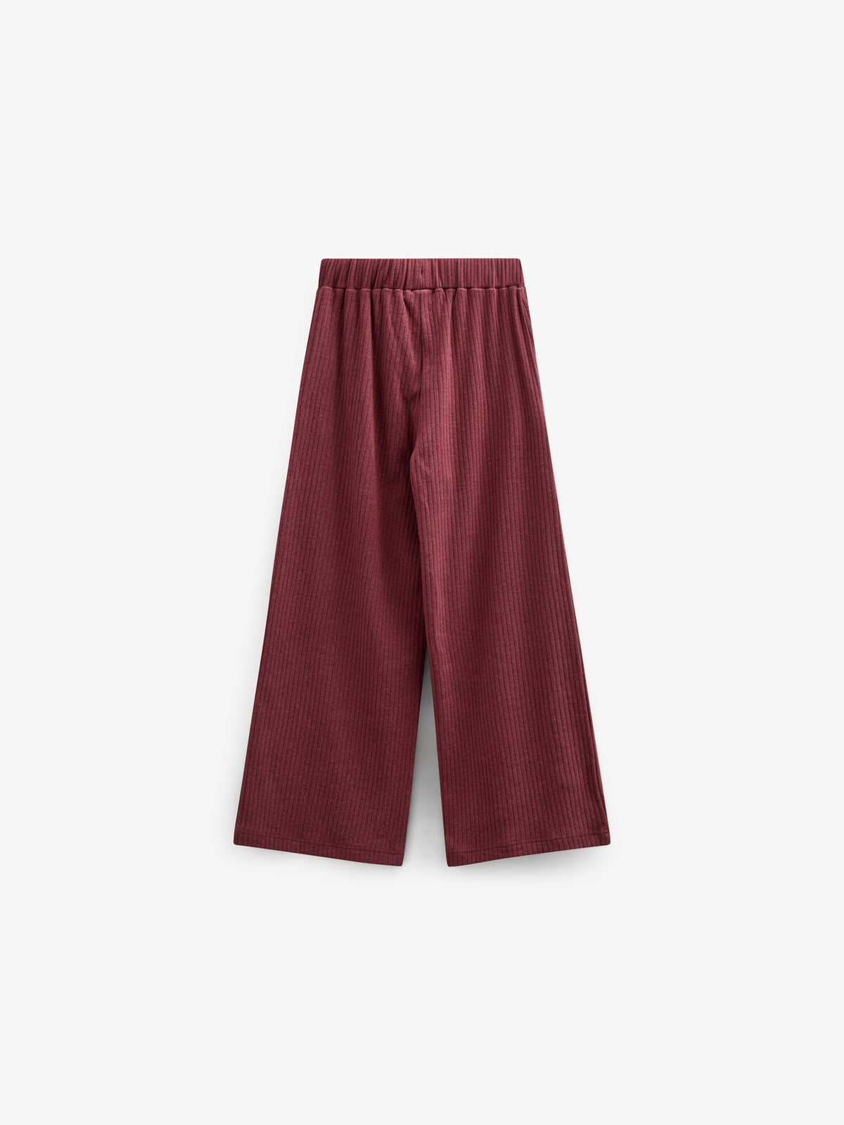 Zachte rib broek met wijde pijpen - Tween - Burgundy Melange | 100702 Alana