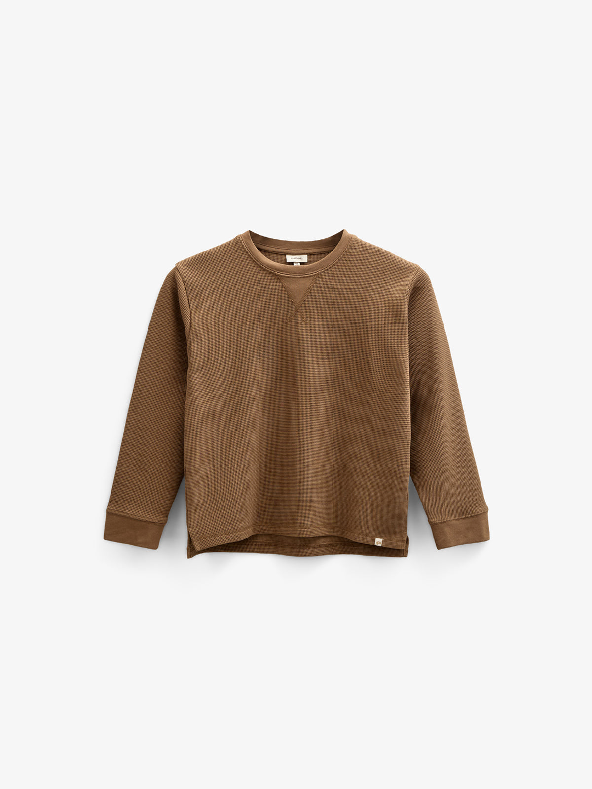Gestructureerd T-shirt met lange mouwen - Kids - Coffee | 100705 Malthe