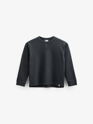 Gestructureerd T-shirt met lange mouwen - Kids - Forest Green | 100707 Malthe