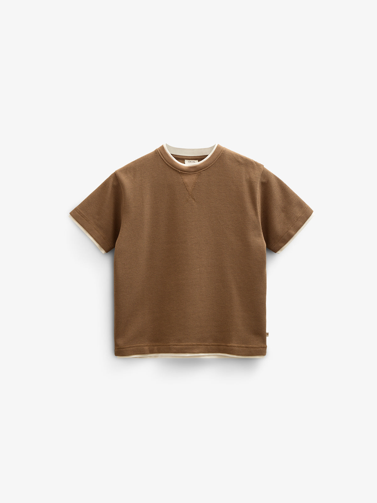 Gestructureerd T-shirt met korte mouwen - Tween - Coffee | 100712 Malthe