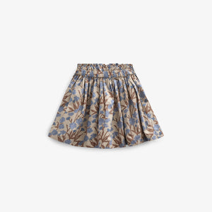 Bedrukte katoenen popeline rok - Kids - Blue / Brown | 100715 Amy