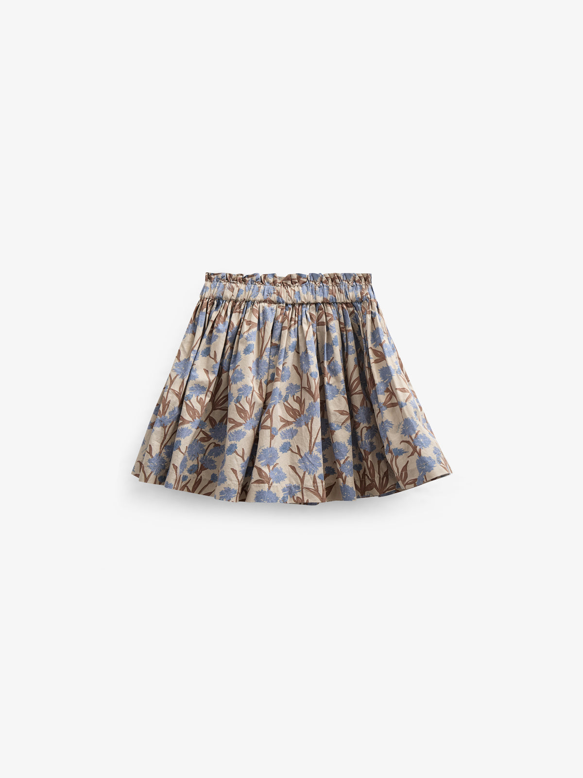 Bedrukte katoenen popeline rok - Kids - Blue / Brown | 100715 Amy