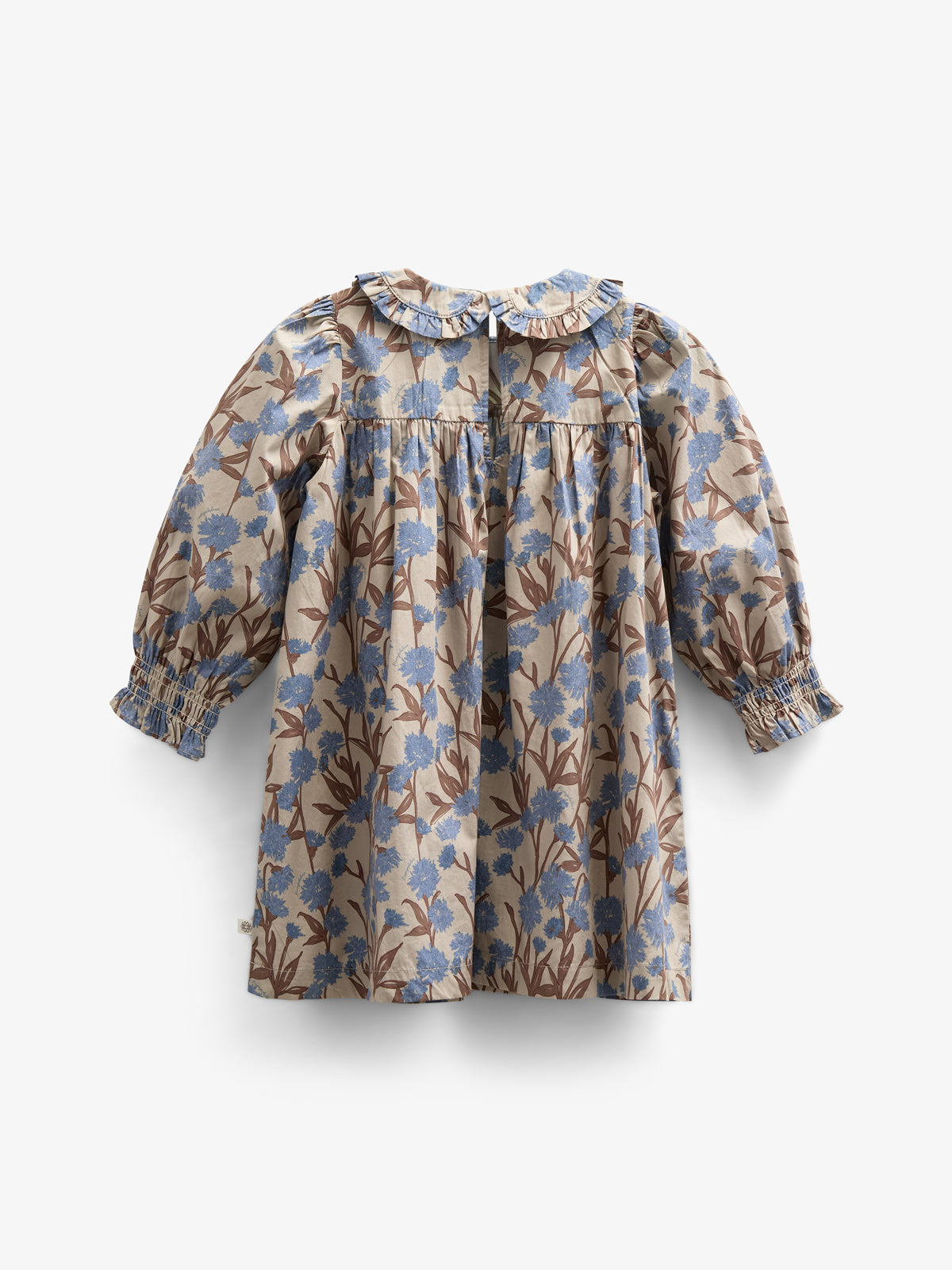 Bedrukte katoenen popeline jurk - Kids - Blue / Brown | 100721 Amy