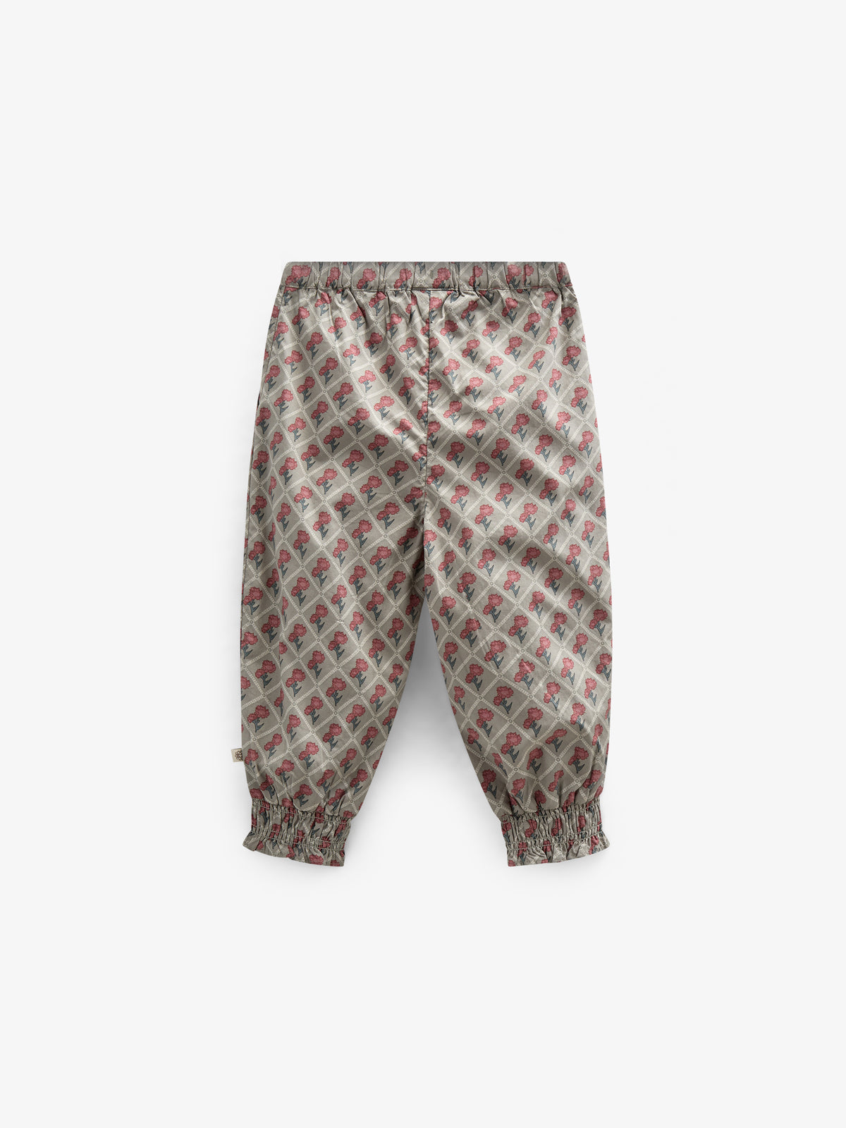 Bedrukte katoenen popeline broek - Kids - Green w. Vintage Red | 100723 Amine