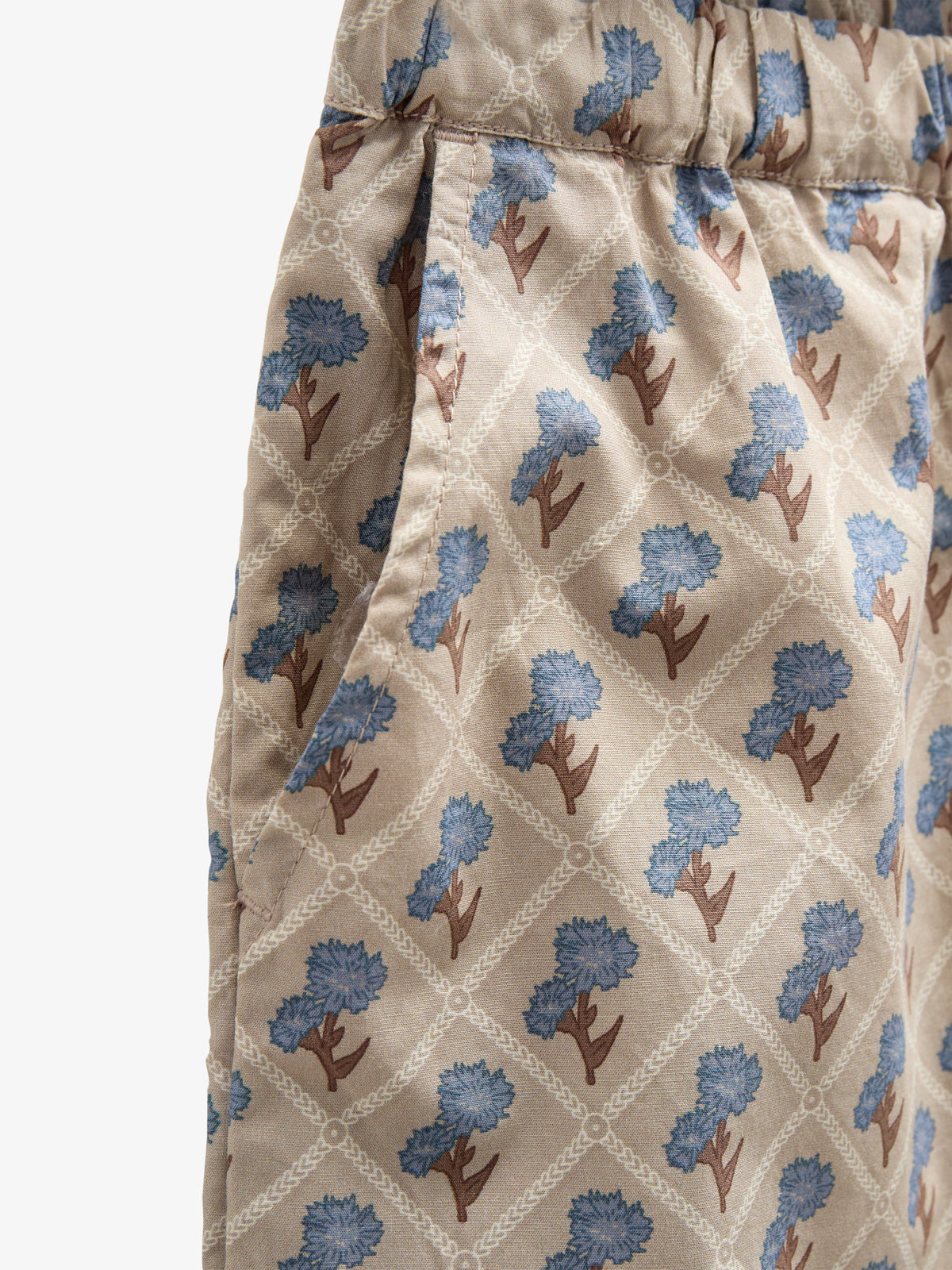 Bedrukte katoenen popeline broek - Kids - Caffe Latte w. Blue | 100724 Amine