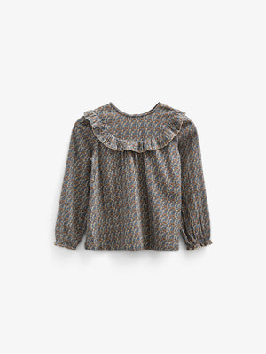 Gedrukte dubbel gaas blouse - Kids - Blue / Brown | 100729 Maggie