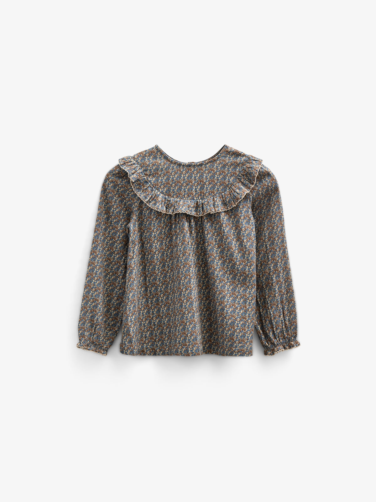 Gedrukte dubbel gaas blouse - Kids - Blue / Brown | 100729 Maggie