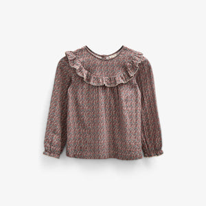 Gedrukte dubbel gaas blouse - Kids - Rose / Green | 100731 Maggie