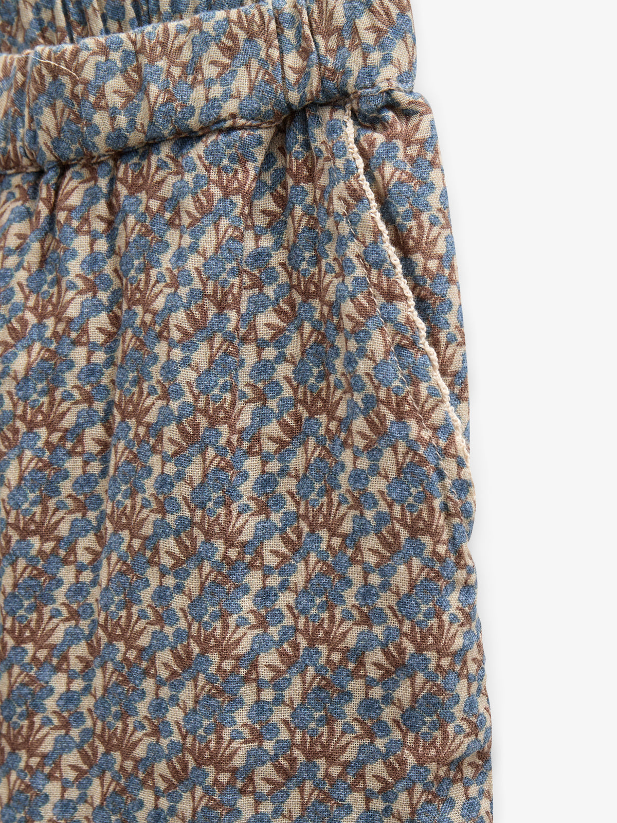 Gedrukte broek van dubbel gaas - Kids - Blue / Brown | 100733 Maggie