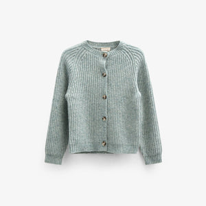 vest van wolmix - Kids - Green Melange | 100747 Cork