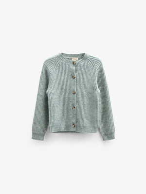 vest van wolmix - Kids - Green Melange | 100747 Cork