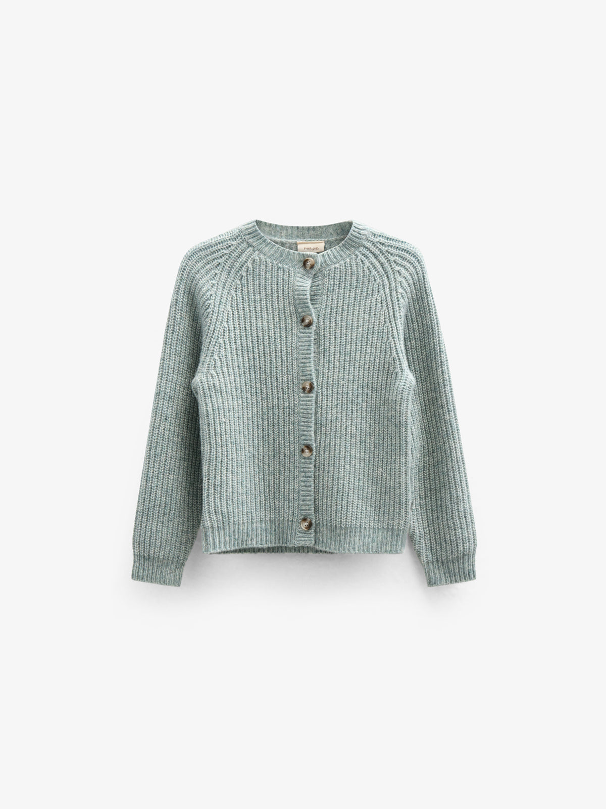 vest van wolmix - Kids - Green Melange | 100747 Cork