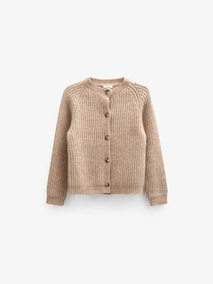 vest van wolmix - Kids - Beige Melange | 100748 Cork