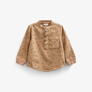 Visgraat Geweven Katoenen Shirt met Print - Kids - Light Brown | 100760 Edward