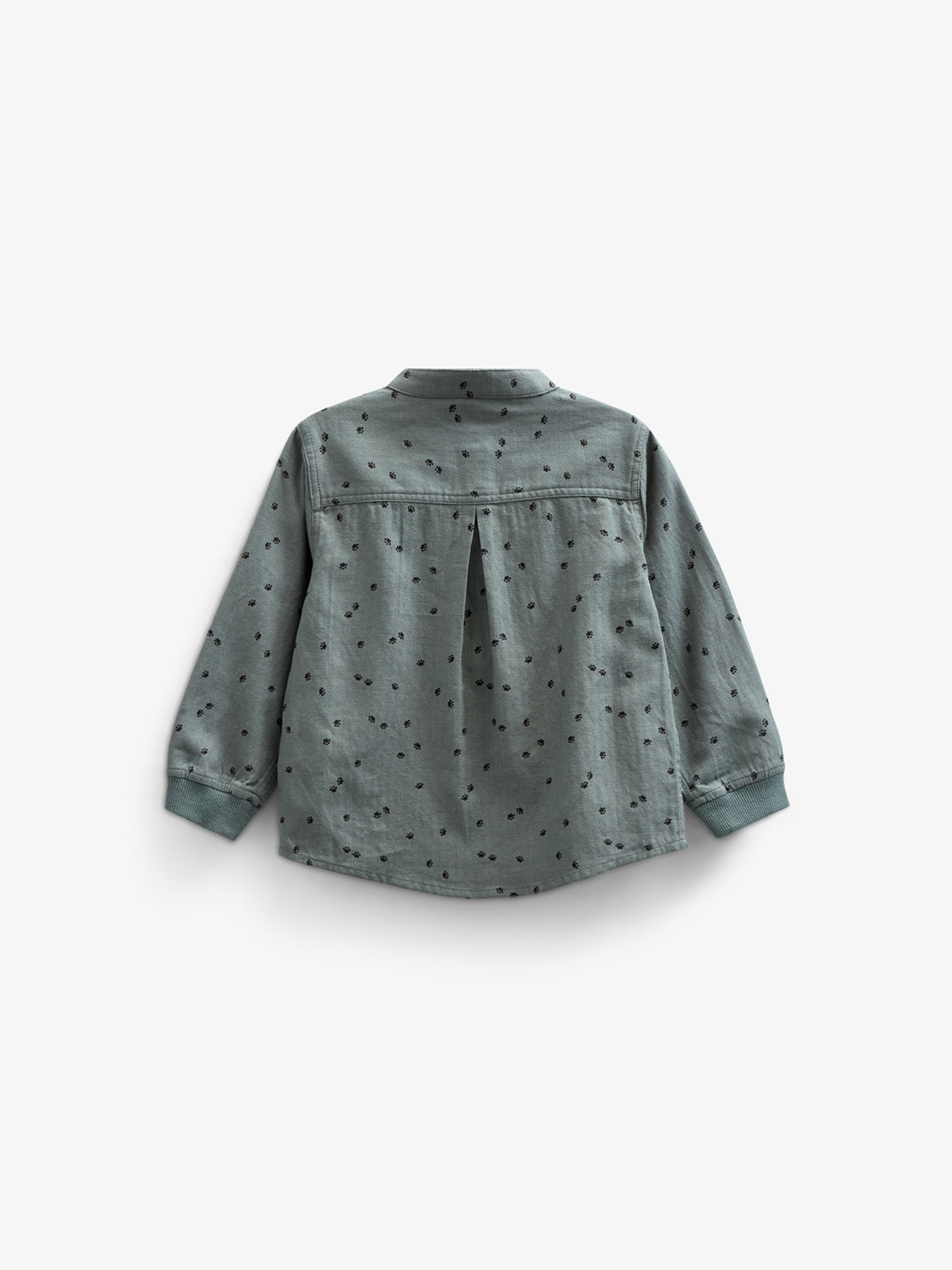 Visgraat Geweven Katoenen Shirt met Print - Kids - Dark Dusty Green | 100761 Edward
