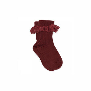 MP Wollen Kniekousen met Kant - Kids - Burgundy | 100781 MP Lea Socks