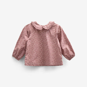 Bedrukte katoenen popeline blouse met kraag - Kids - Vintage Red | 100799 Allie