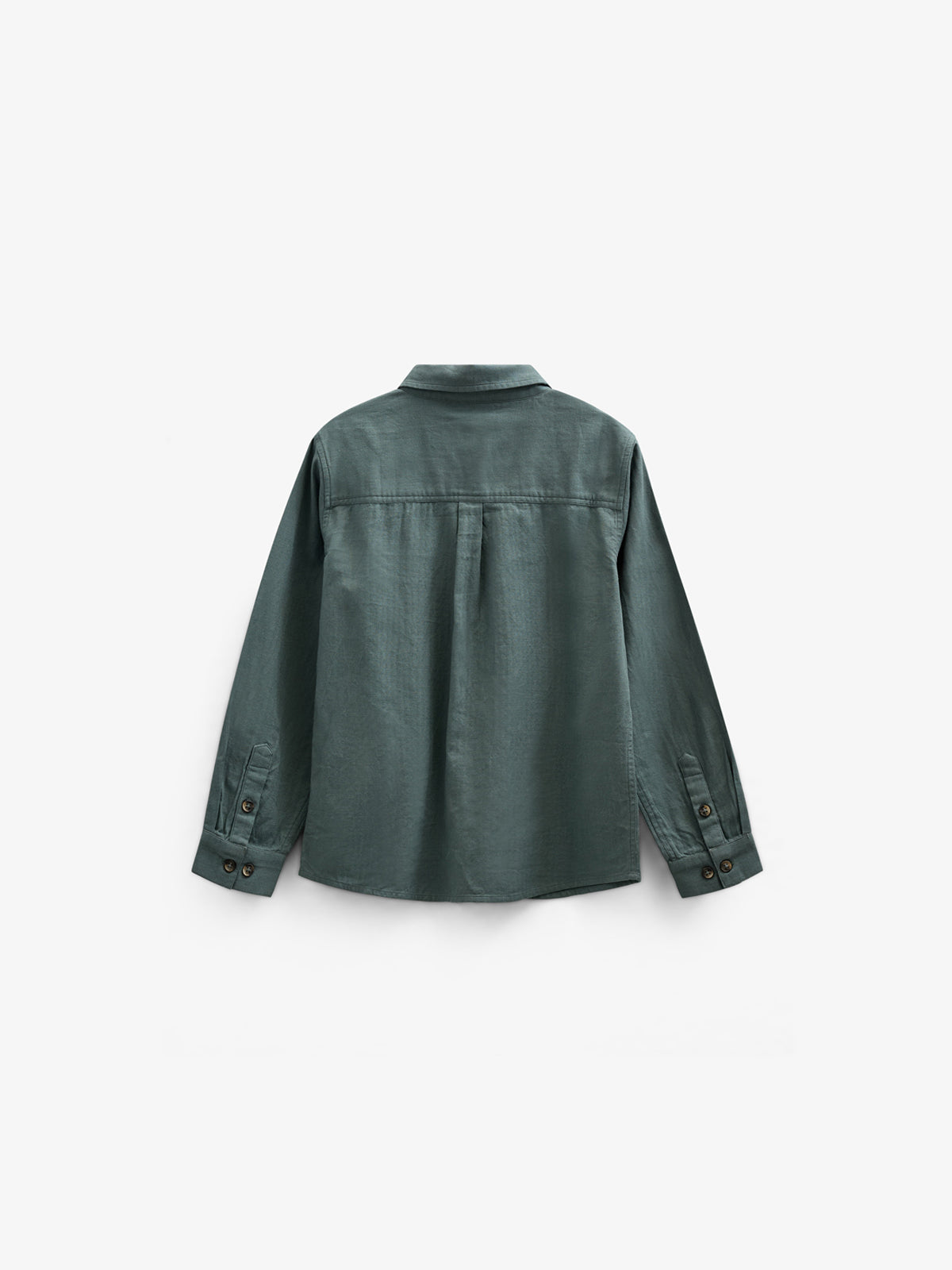 Visgraat Geweven Katoenen Shirt - Tween - Dark Dusty Green | 100805 Edward