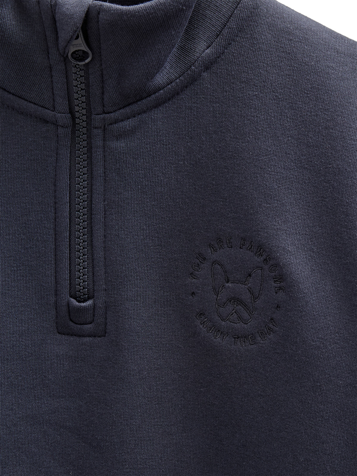 Sweatshirt met halve rits - Tween - Navy | 100807 Tristan
