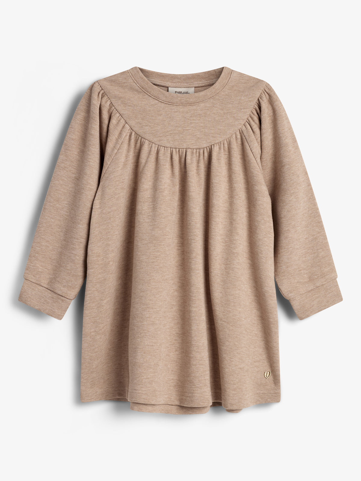 Pluche Jersey Jurk - Little - Beige Melange