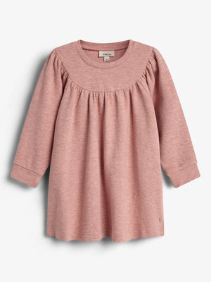 Pluche Jersey Jurk - Little - Dusty Rose Melange
