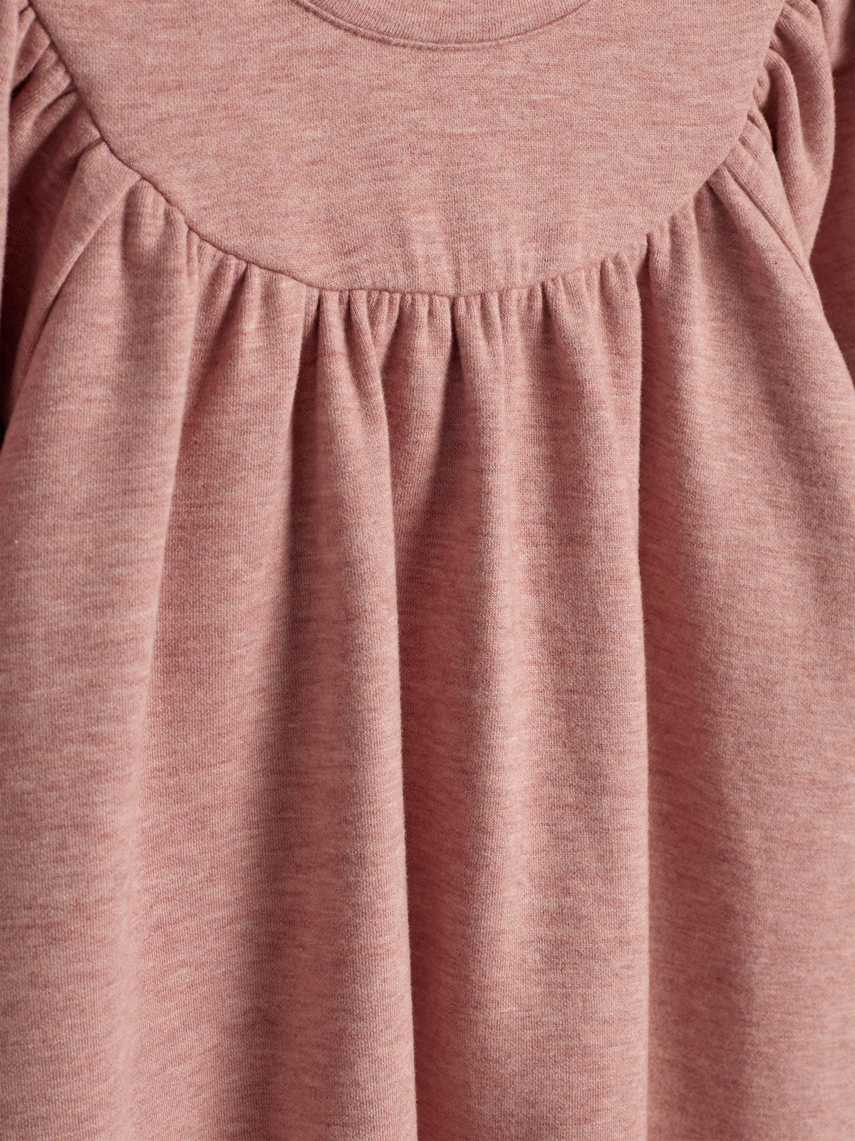 Pluche Jersey Jurk - Little - Dusty Rose Melange