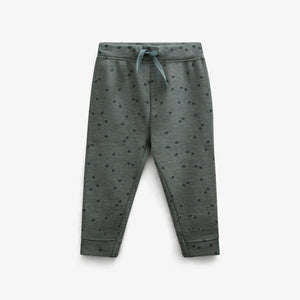 Jersey Joggers met Print - Kids - Dark Green Melange | 100822 Tyler