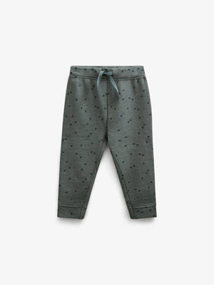 Jersey Joggers met Print - Kids - Dark Green Melange | 100822 Tyler
