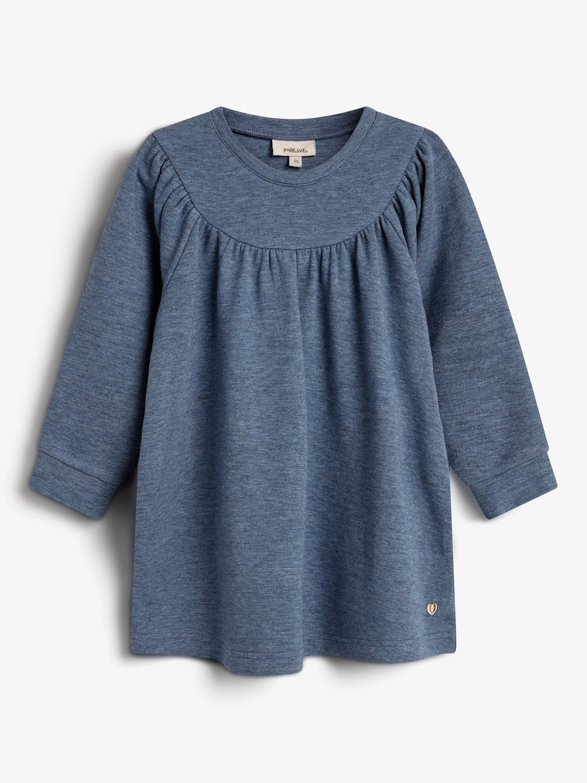 Pluche Jersey Jurk - Little - Blue Melange