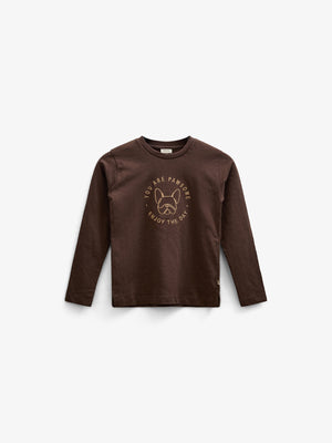 Slub Jersey T-shirt met lange mouwen - Tween - Chocolate | 100833 Kevin