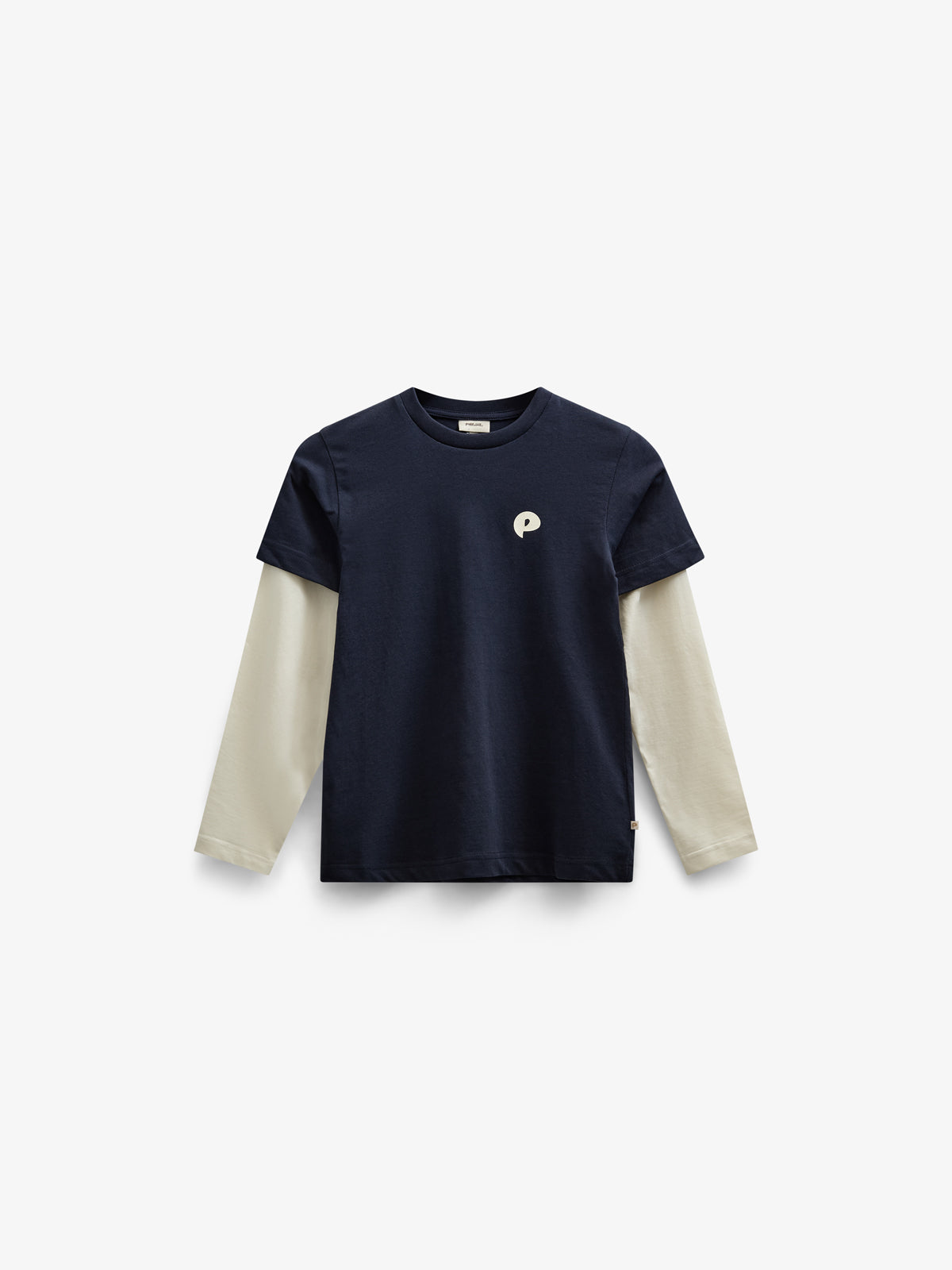 Boxy T-shirt met dubbele mouwen - Tween - Navy | 100837 Alex