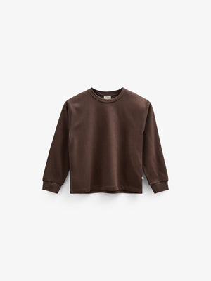 Oversized T-shirt met lange mouwen - Tween - Chocolate | 100852 August