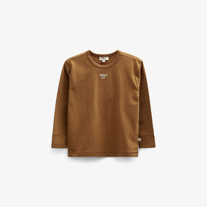 T-shirt met lange mouwen en borduursel - Kids - Walnut | 100854 Brandon